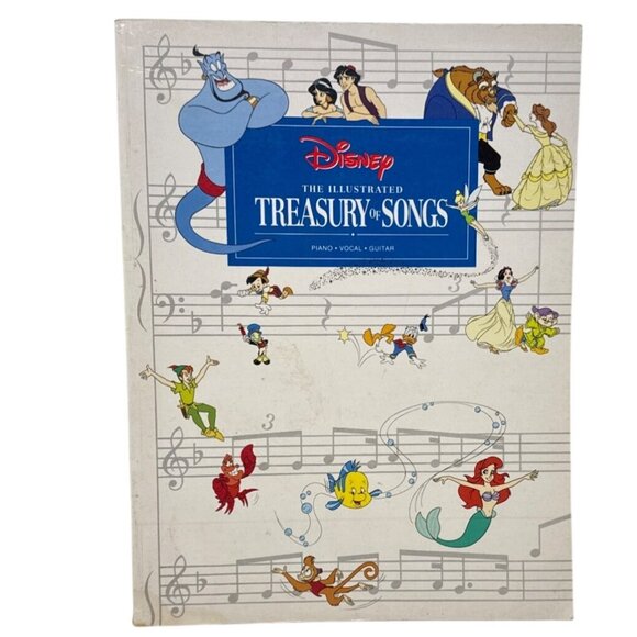 The Illustrated Treasury Of Disney Songs Piano Vocal Guitar Songbook - Picture 1 of 4